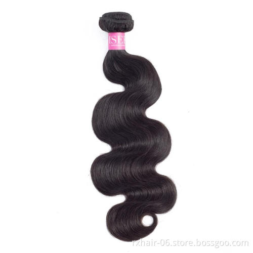 Wholesale Raw Virgin Brazilian Human Hair Vendor Unprocessed Body Wave Bundle Natural Black Color